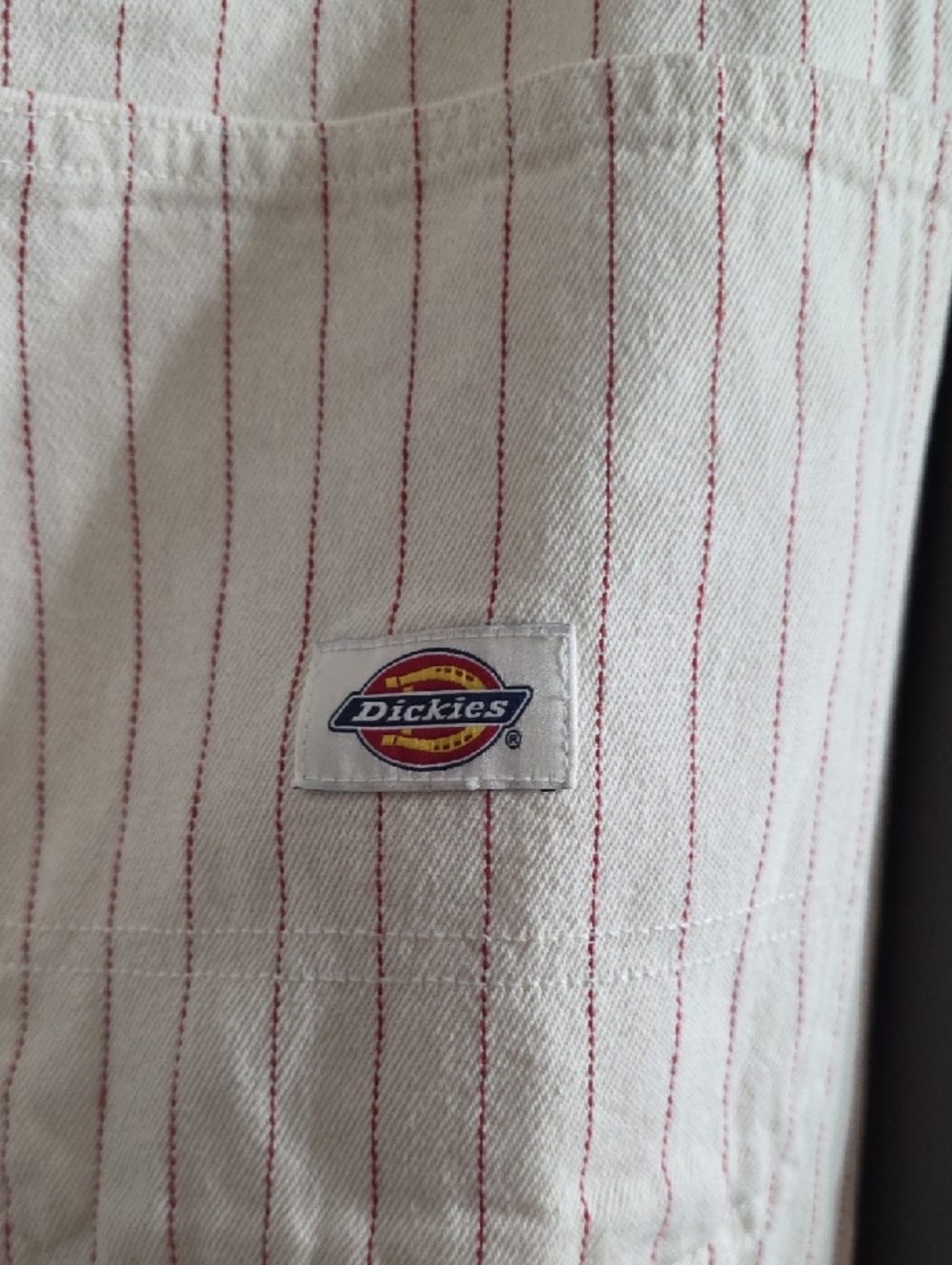 Dickies Men's Cotton Canva Carpenter Pants Cream Red Stitchlike Stripes Sz 34x32 - Picture 8 of 12